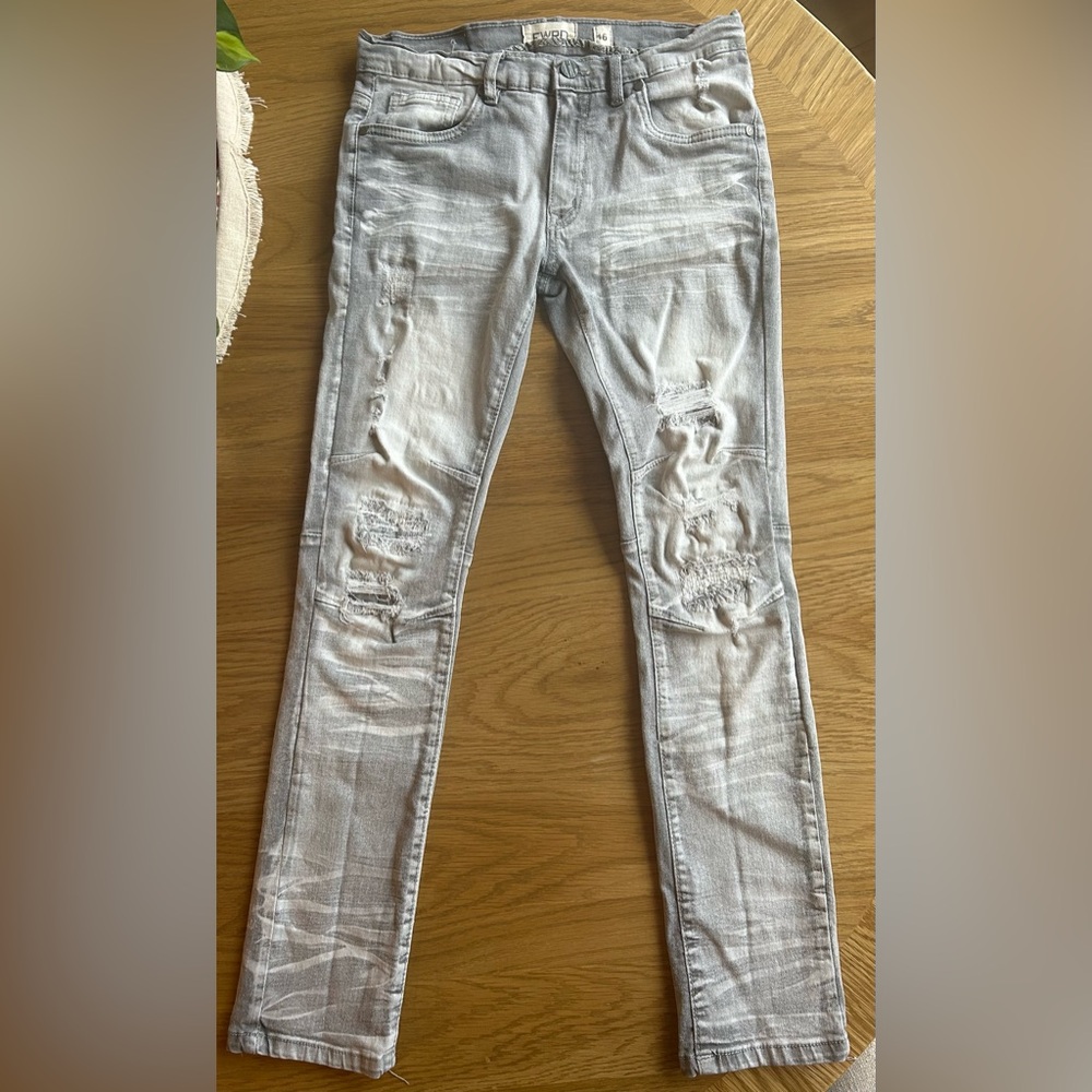 FWRD brand. denim gray vintage torn jeans. size 16 jeans. great condition.